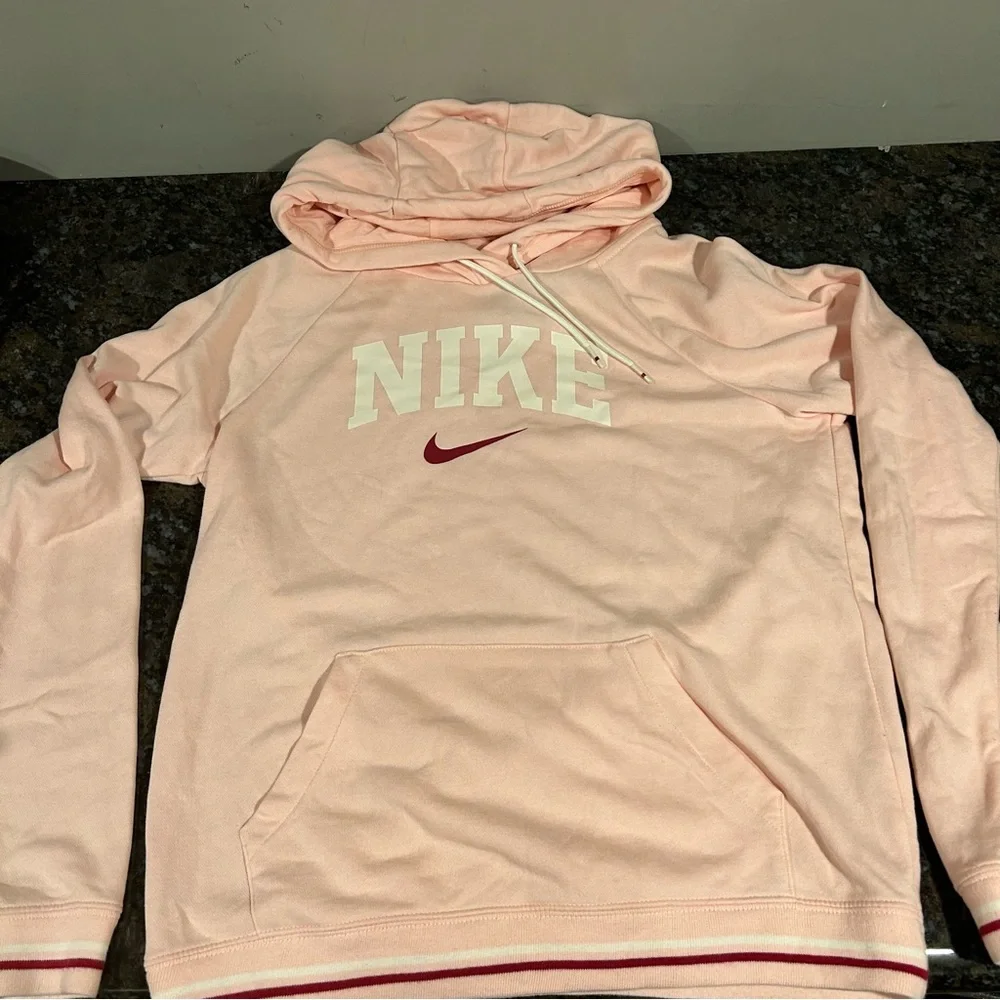 Nike Pink Center Swoosh Women’s Hoodie Sweatshirt EUC XS